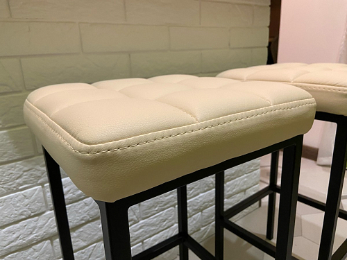 Барный стул Лофт кожзам темно-серый / черный матовый фото покупателя 8