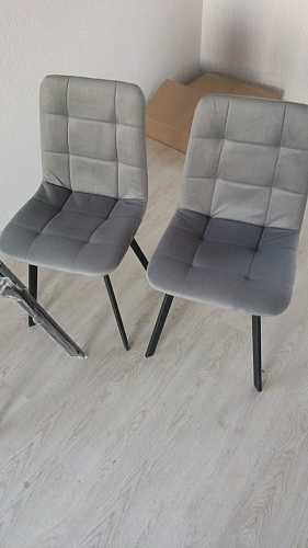 Стул на металлокаркасе Чилли темно-серый / черный каркас фото покупателя 527