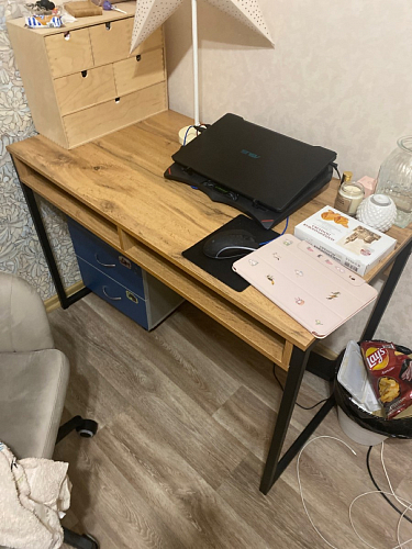 Письменный стол Леон Лофт бетон / черный матовый фото покупателя 144