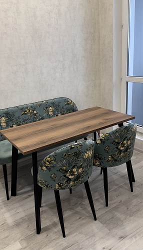 Стол Тринити Лофт 120 черный матовый / дуб делано темный фото покупателя 3