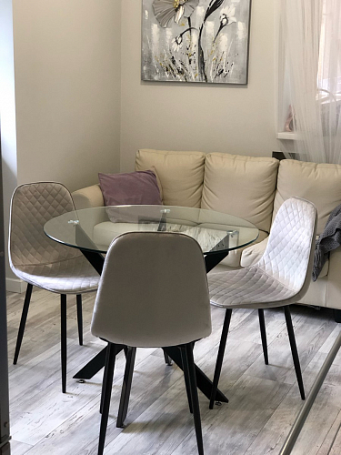 Стул на металлокаркасе Capri dark beige / white фото покупателя 13