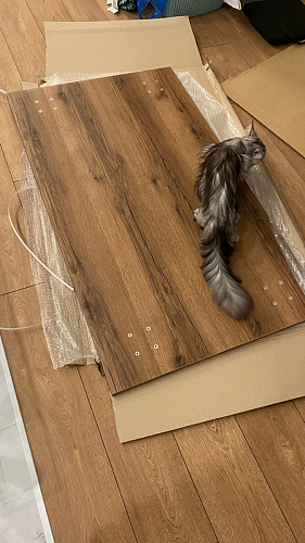 Стол Тринити Лофт 120 32 мм бетон / черный матовый фото покупателя 422