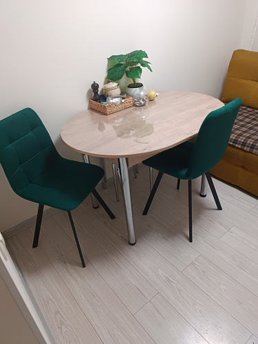 Стул на металлокаркасе Чилли К светло-серый велюр / черный каркас фото покупателя 1223