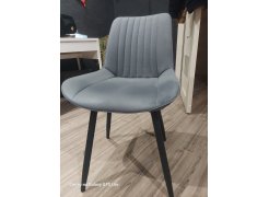 Стул на металлокаркасе Вейв светло-серый (hl 63) / 10К черный каркас фото покупателя 300