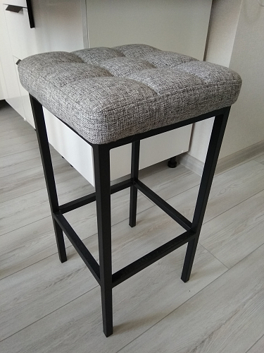 Барный стул Лофт ткань канди крем / черный матовый фото покупателя 101