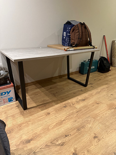 Стол Лота Лофт 140 25 мм черный матовый / бетон фото покупателя 213