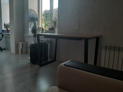 Стол Лота Лофт 140 25 мм черный матовый / дуб вотан фото покупателя 261