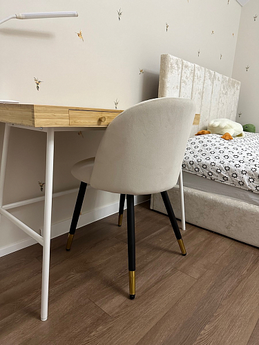 Стул на металлокаркасе Gabi 1 light blue / black / gold фото покупателя 252