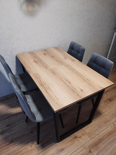 Деревянный стол Лота Лофт 140х80 черный матовый / бетон светлый фото покупателя 500