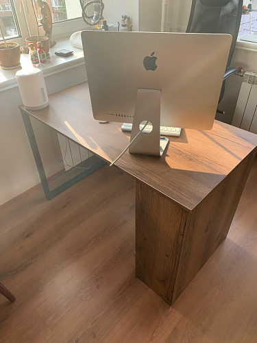 Письменный стол Битти Лофт 116х60х75 дуб делано светлый / белый матовый фото покупателя 105