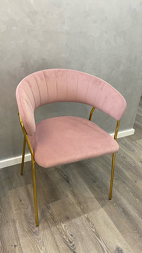 Стул на металлокаркасе Kamelia зеленый / золото фото покупателя 69