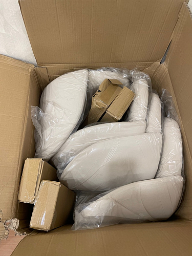 Стул на металлокаркасе Gabi 1 light blue / black / gold фото покупателя 477