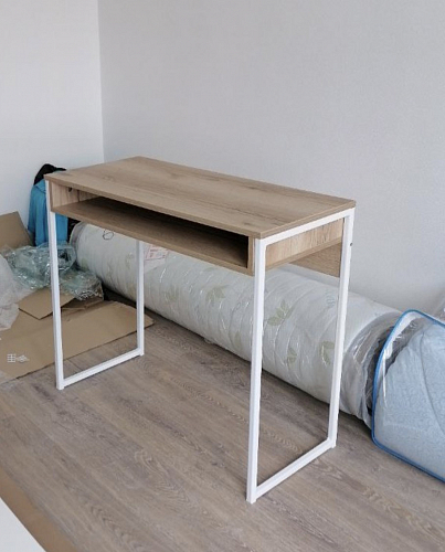 Письменный стол Лео Лофт черный матовый / дуб делано темный фото покупателя 51