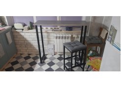 Барная стойка Дилан Лофт 120х40х90 бетон светлый фото покупателя 154