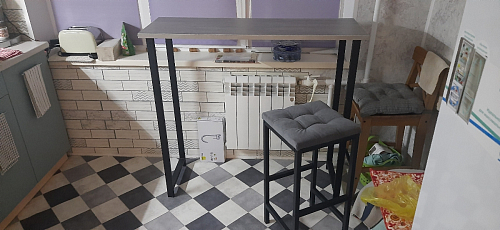 Барная стойка Дилан Лофт 120х40х98 дуб делано темный фото покупателя 154