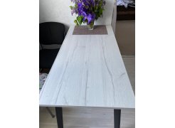 Деревянный стол Барон О 180 х 90 белая пленка шагрень / черный фото покупателя 21