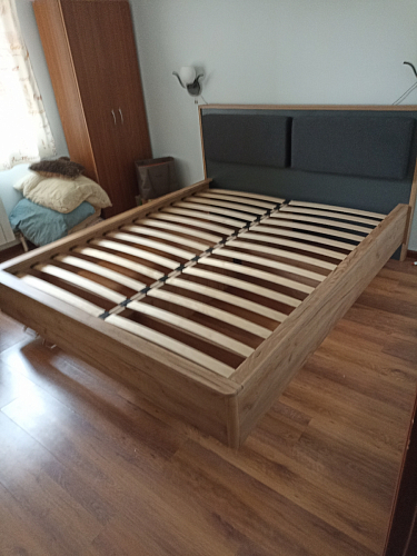 Двуспальная кровать Клауд 160х200 парящая дуб крафт золотой / антрацит фото покупателя 260