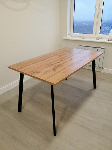 Стол Тринити Лофт 120 32 мм бетон / черный матовый фото покупателя 359