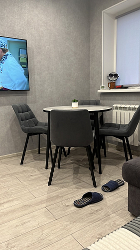 Стул на металлокаркасе Челси бежевый / черный фото покупателя 85