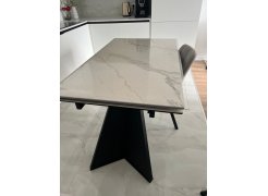 Керамический стол Ливи 140(200)х80х78 белый мрамор / черный фото покупателя 31