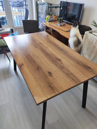 Стол Тринити Лофт 120 32 мм дуб галифакс табако / черный матовый фото покупателя 164