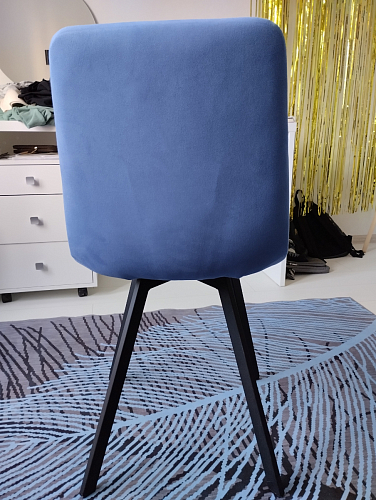 Стул на металлокаркасе Чилли К светло-серый велюр / черный каркас фото покупателя 115