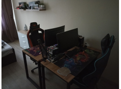 Письменный стол Битти Лофт 116х60х75 дуб вотан / черный матовый фото покупателя 22