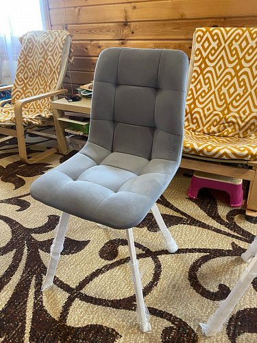 Стул на металлокаркасе Чилли бежевый / белый каркас фото покупателя 778