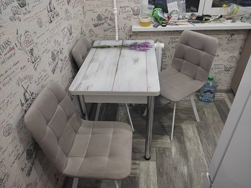 Стул на металлокаркасе Чилли К светло-серый велюр / черный каркас фото покупателя 250