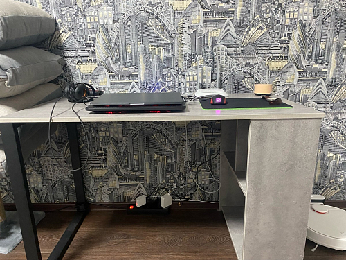 Письменный стол Битти Лофт 116х60х75 дуб вотан / черный матовый фото покупателя 81