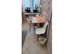 Деревянный стол Барон О 180 х 90 белая пленка шагрень / черный фото покупателя 12