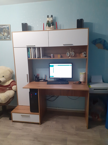 Письменный стол Лайт 03.243 дуб золотой (craft) / белый премиум фото покупателя 187