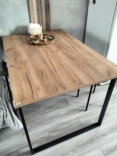 Стол Лота Лофт 140 25 мм черный матовый / бетон фото покупателя 987