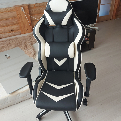 Компьютерное кресло Racer черное / голубое фото покупателя 114