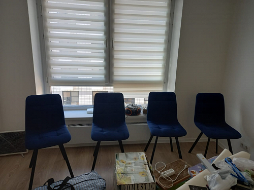 Стул на металлокаркасе Чилли синяя ткань / белый фото покупателя 240