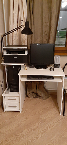 Компьютерный стол Джаз-24 левый дуб молочный фото покупателя 153