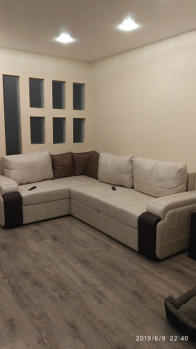 Диван угловой Николь правый рогожка корфу 03 / бежевая экокожа / бежевый микровельвет фото покупателя 1