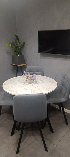 Стул на металлокаркасе Чилли светло-серый / белый каркас фото покупателя 391