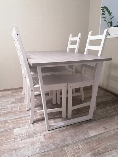 Деревянный стол Лота Лофт 120х75 белый матовый / дуб крафт золотой фото покупателя 84