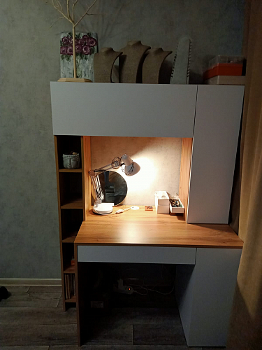 Письменный стол Комфорт 12.71 дуб золотой craft / белая аляска фото покупателя 168