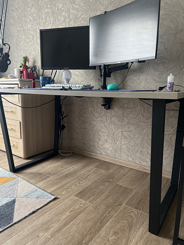 Деревянный стол Лота Лофт 120х75 белый матовый / дуб крафт золотой фото покупателя 282