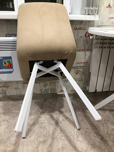 Стул на металлокаркасе Чилли К светло-серый велюр / черный каркас фото покупателя 601