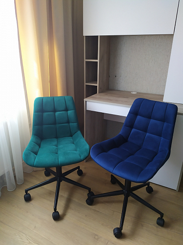 Компьютерное кресло Честер синий (velutto 46 ) / белый фото покупателя 39