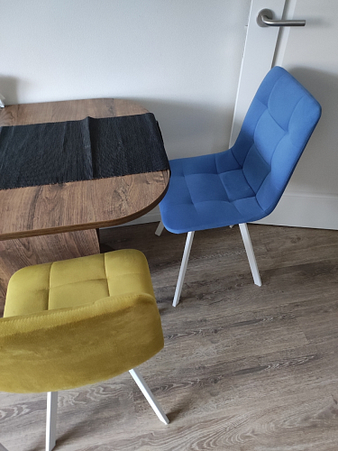 Стул на металлокаркасе Чилли К светло-серый велюр / черный каркас фото покупателя 935