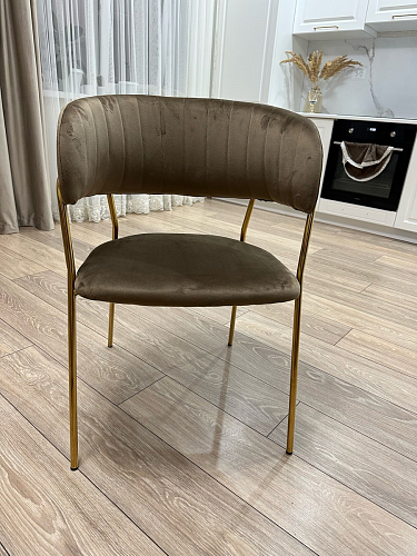 Стул на металлокаркасе Kamelia green / gold фото покупателя 88