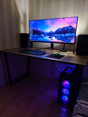 Стол Лота Лофт 140 25 мм черный матовый / дуб вотан фото покупателя 792