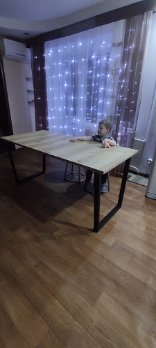 Деревянный стол Лота Лофт 120х75 белый матовый / дуб крафт золотой фото покупателя 1020