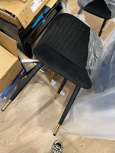 Стул на металлокаркасе Gabi dark beige / black / silver фото покупателя 546