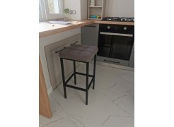 Барный стул Лофт кожзам темно-серый / черный матовый фото покупателя 248