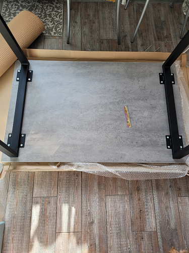 Деревянный стол Лота Лофт 140х80 черный матовый / бетон светлый фото покупателя 104